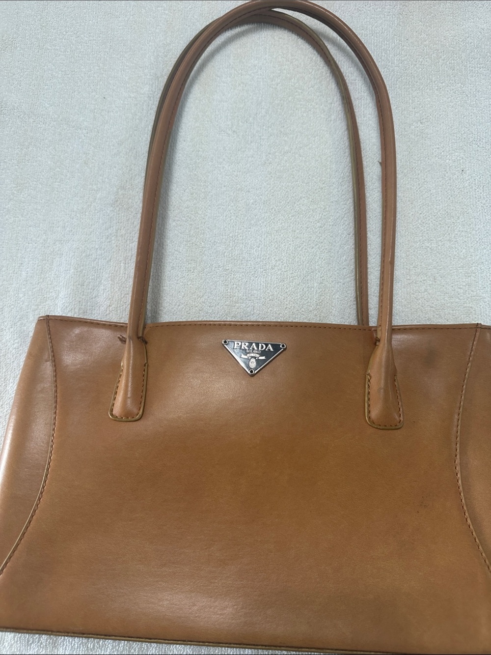 Designer Inspired Tan Leather Shoulder Tote